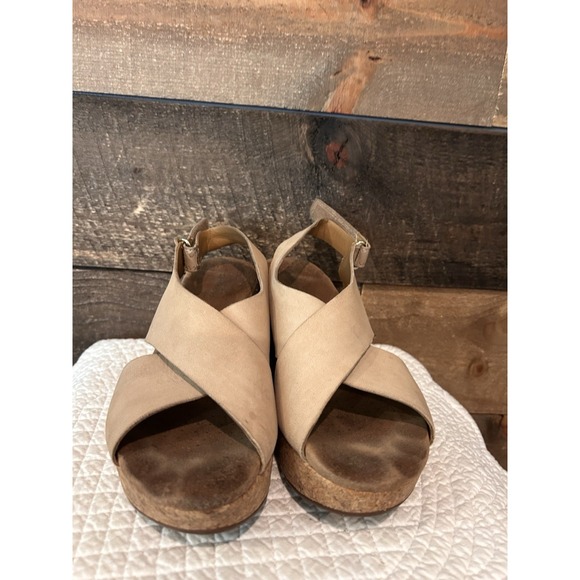 Clarks Collection Annadel Ivory Cork Wedge Sling Back Sandal - Women's Size 7.5 - Picture 2 of 5